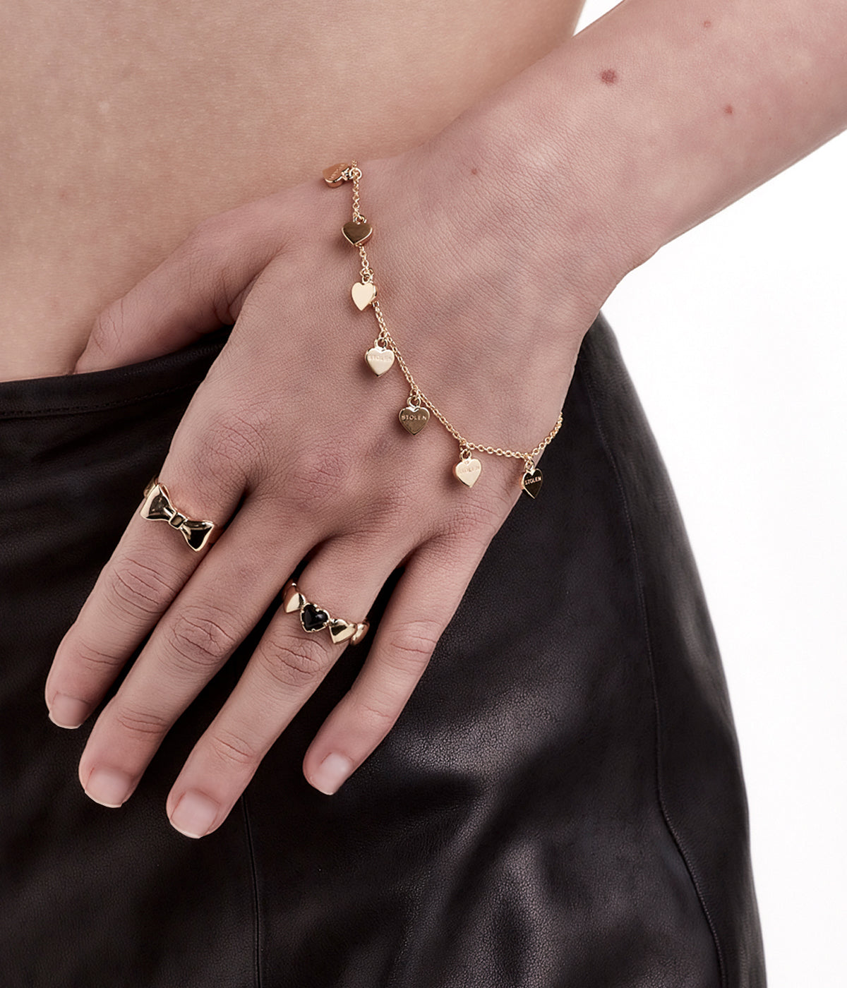 Stolen Girlfriends Club - Gold-Plated Stolen Heart Charm Bracelet