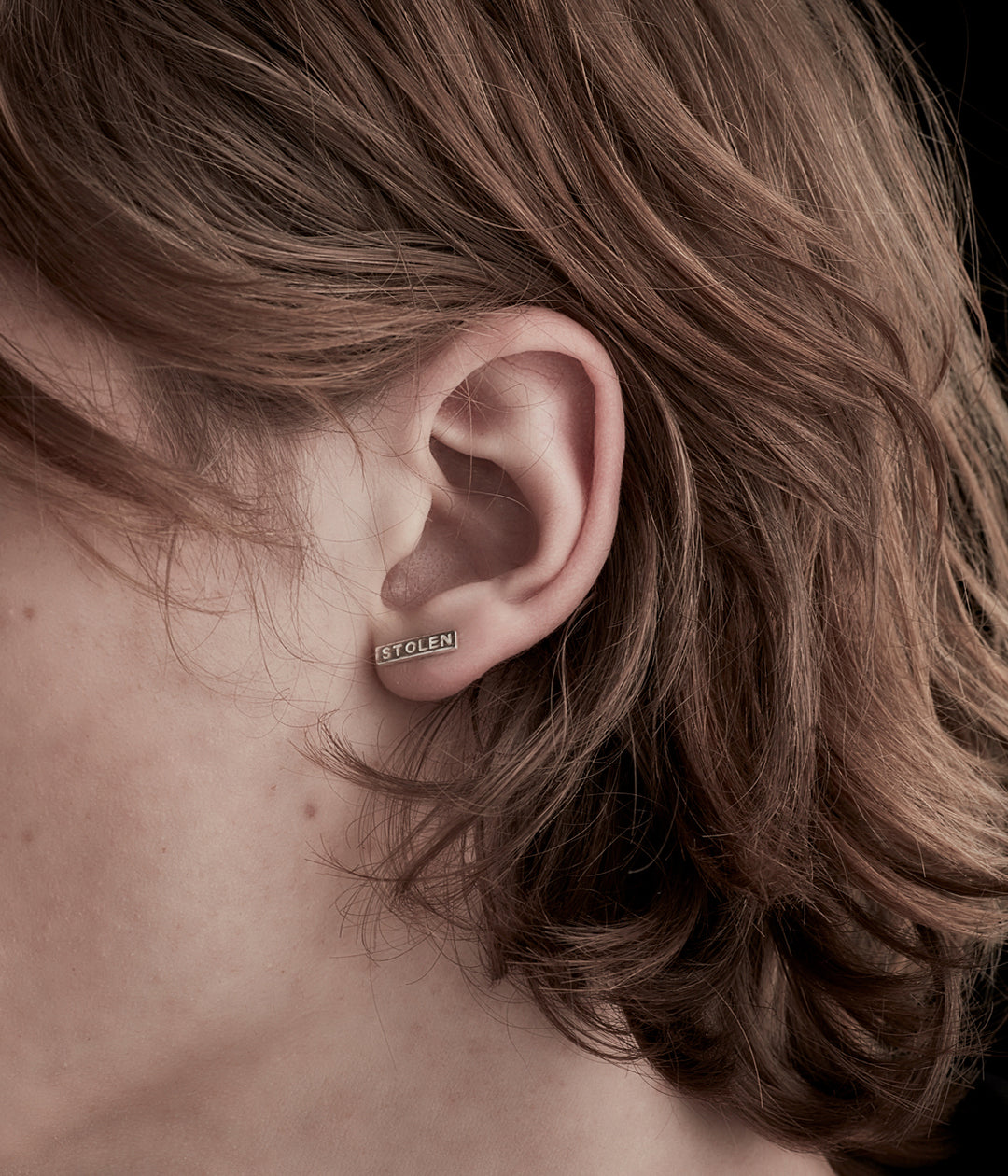 TINY STOLEN BAR EARRINGS