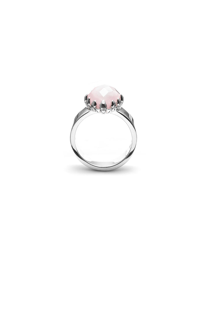 LOVE CLAW RING ROSE QUARTZ