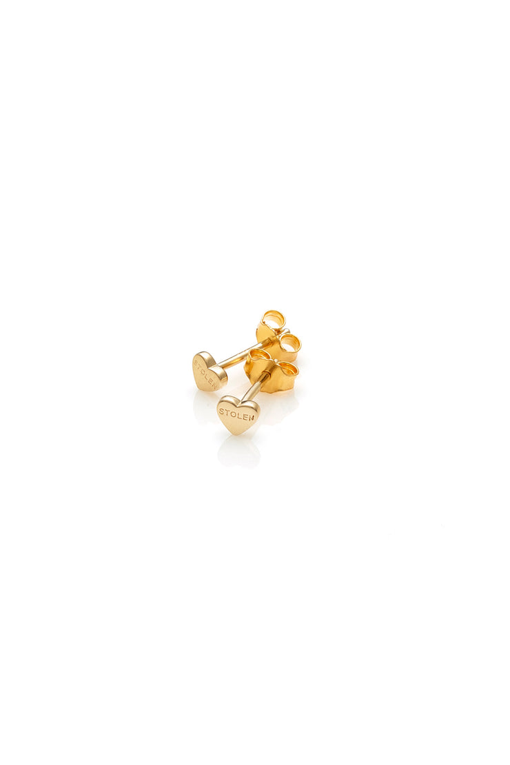 TINY STOLEN HEART EARRINGS - GOLD PLATED