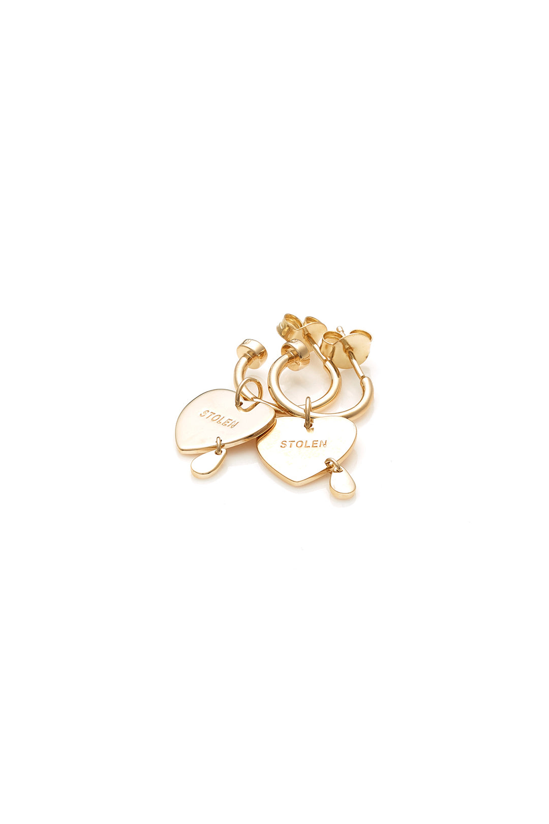CRYING HEART ANCHOR EARRINGS - 9K GOLD