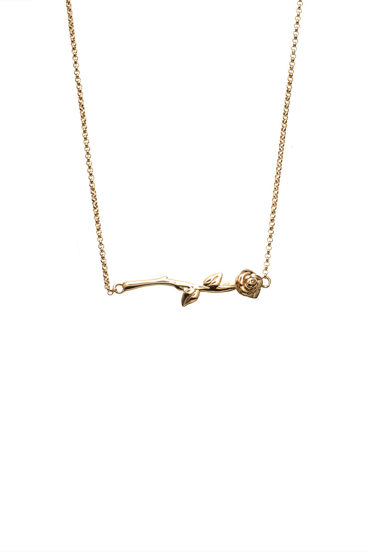ROSE BAR NECKLACE - GOLD PLATED