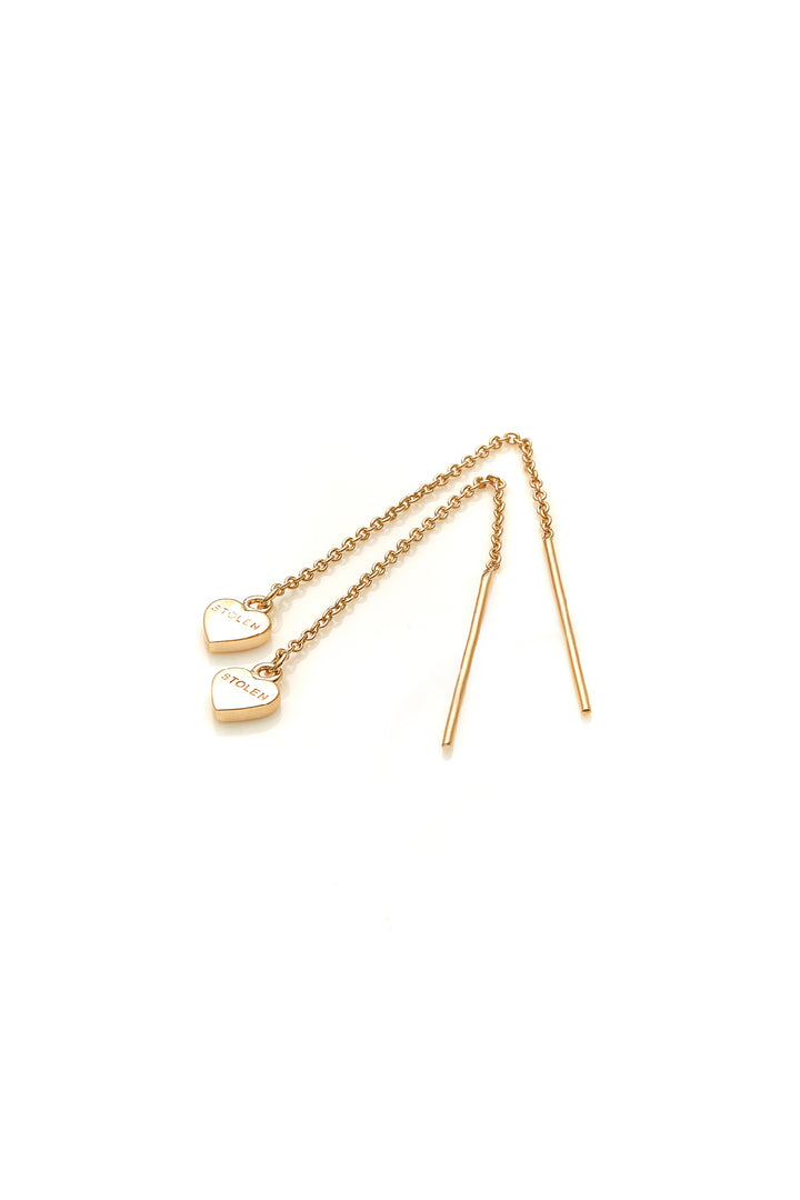 FALLING STOLEN HEART EARRING - GOLD PLATED