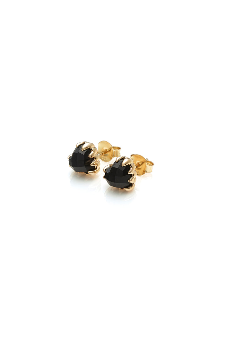 LOVE CLAW EARRINGS ONYX - GOLD PLATED