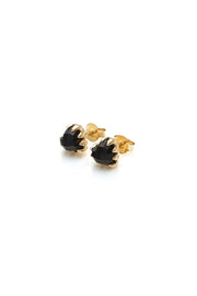 LOVE CLAW EARRINGS ONYX - GOLD PLATED