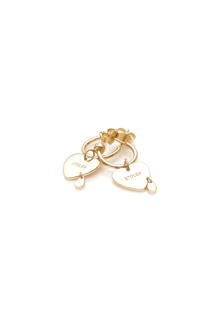 CRYING HEART ANCHOR EARRINGS - 9K GOLD