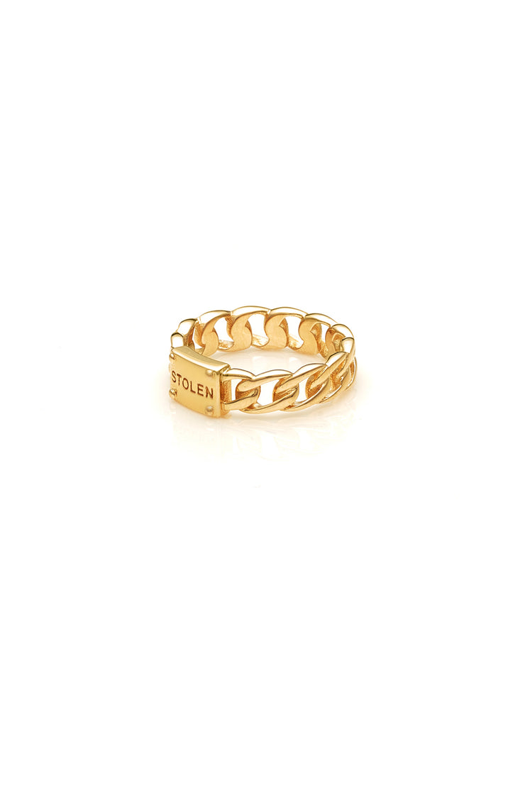 CURB RING SLIM - 9kt GOLD