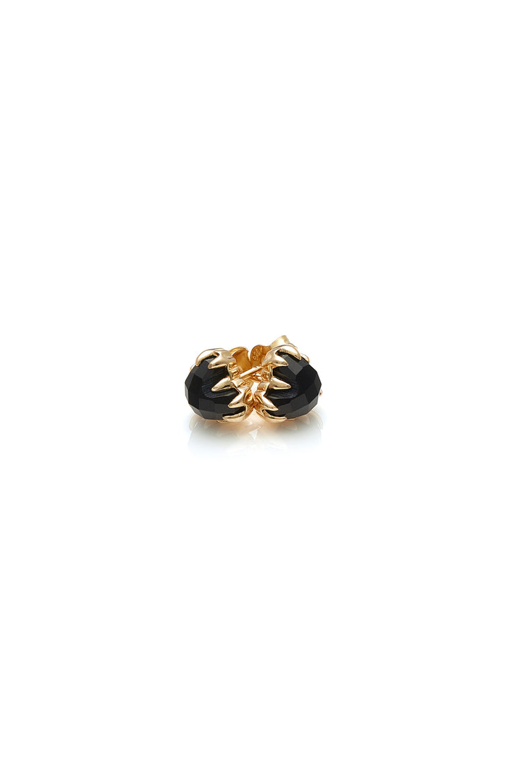 LOVE CLAW EARRINGS ONYX - GOLD PLATED