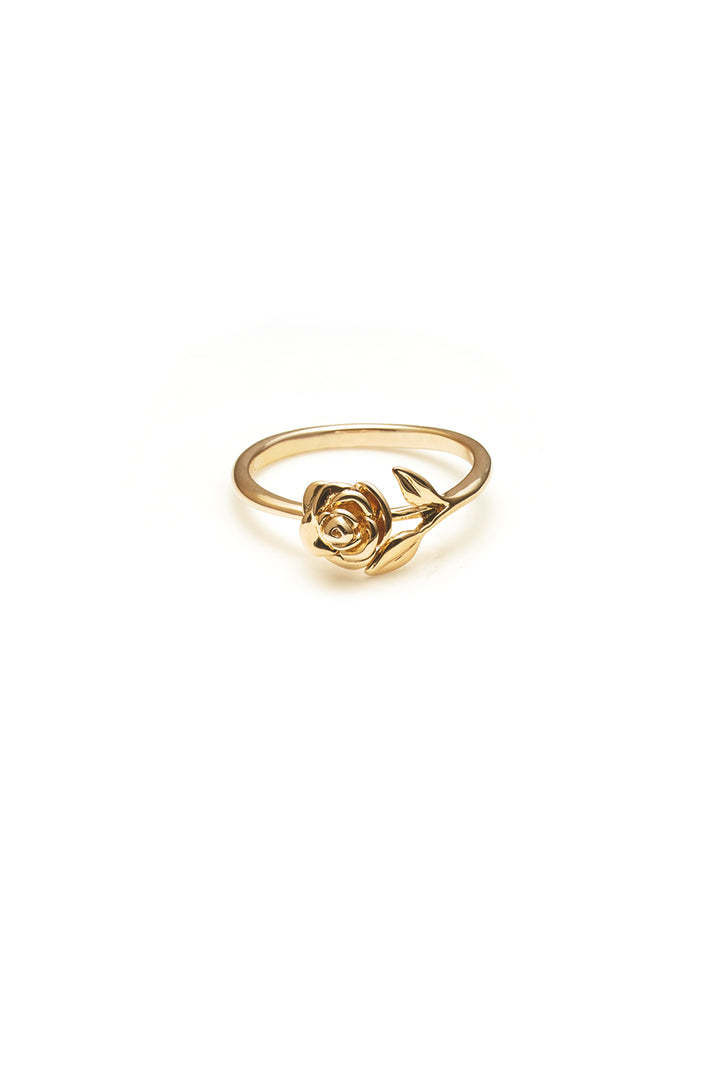 STEM ROSE RING - 9K GOLD