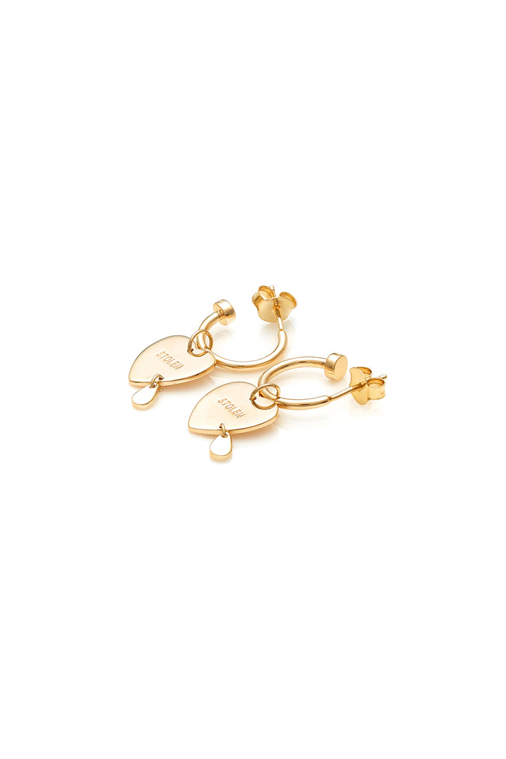 CRYING HEART ANCHOR EARRINGS - 9K GOLD