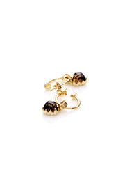 LOVE CLAW ANCHOR EARRING ESPRESSO QUARTZ - 9kt GOLD