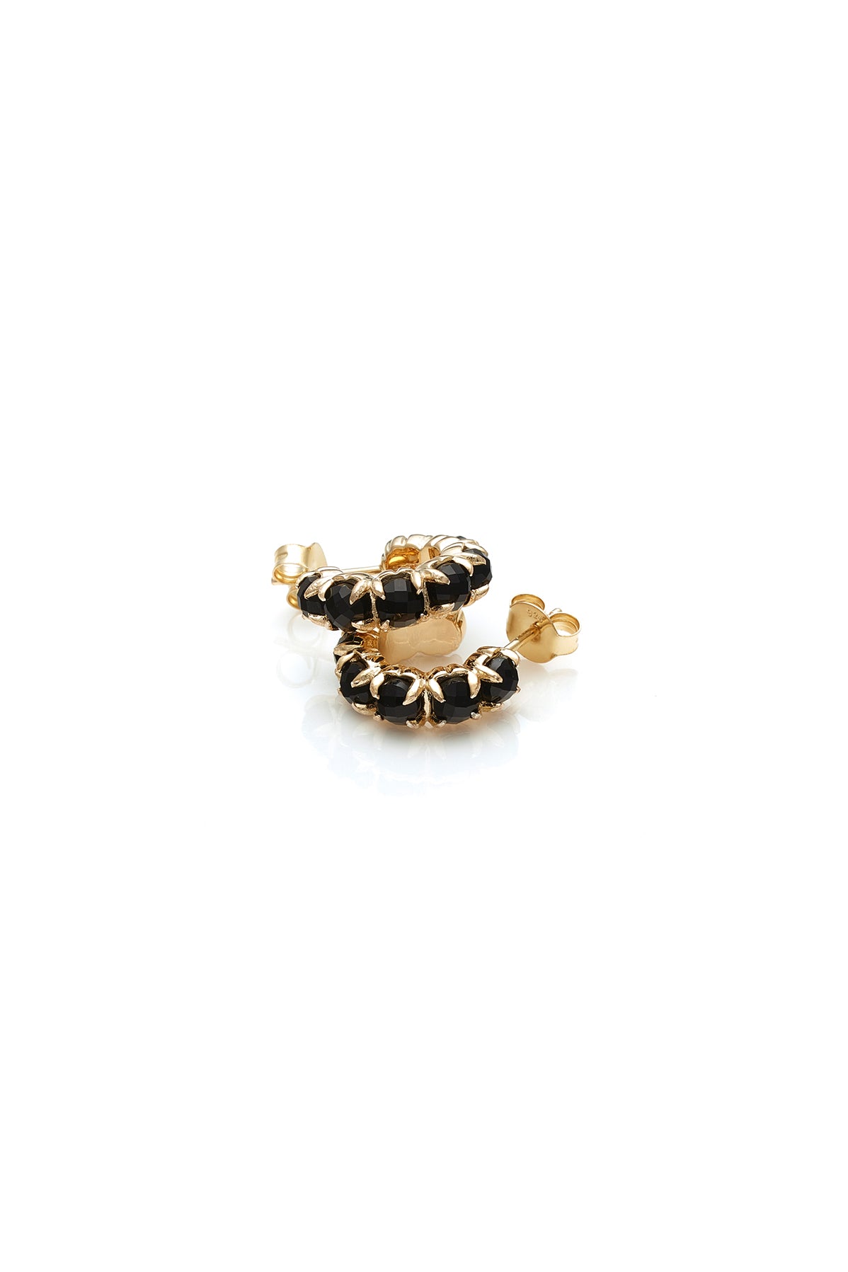 Stolen Girlfriends Club | HALO CLUSTER EARRING ONYX & GOLD