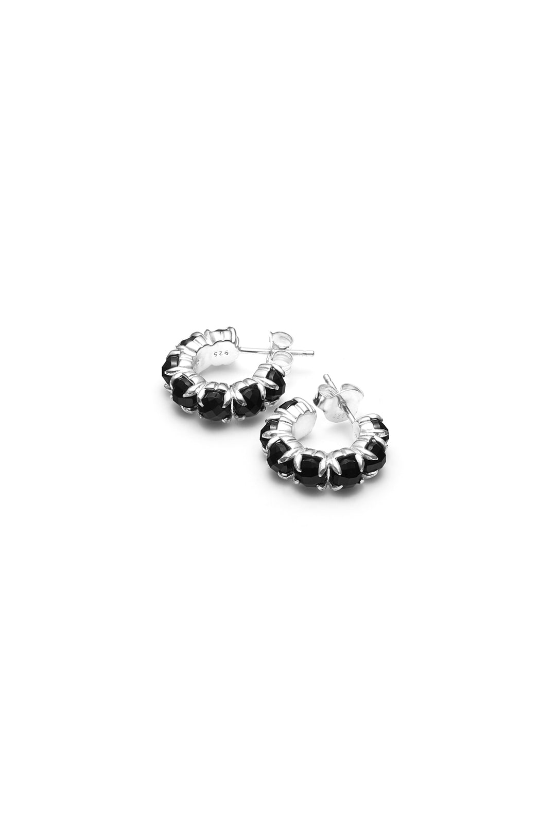 HALO CLUSTER EARRING ONYX