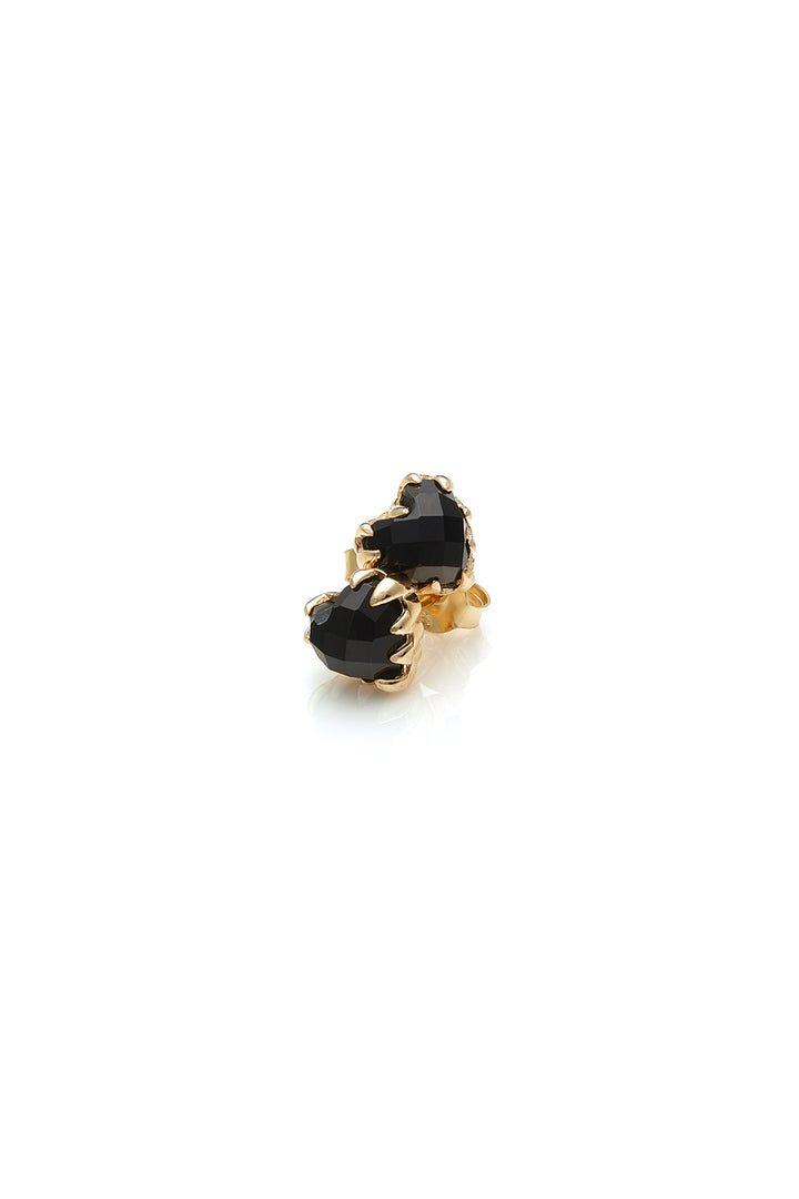 LOVE CLAW EARRINGS ONYX - GOLD PLATED