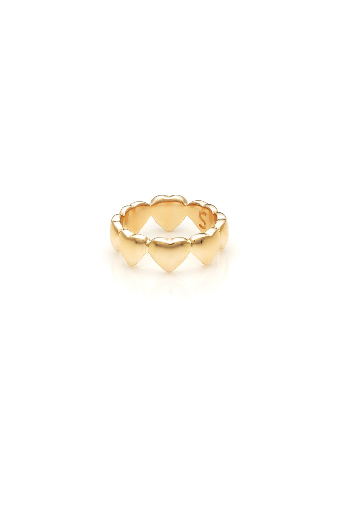 BAND OF HEARTS RING ONYX - 9K GOLD