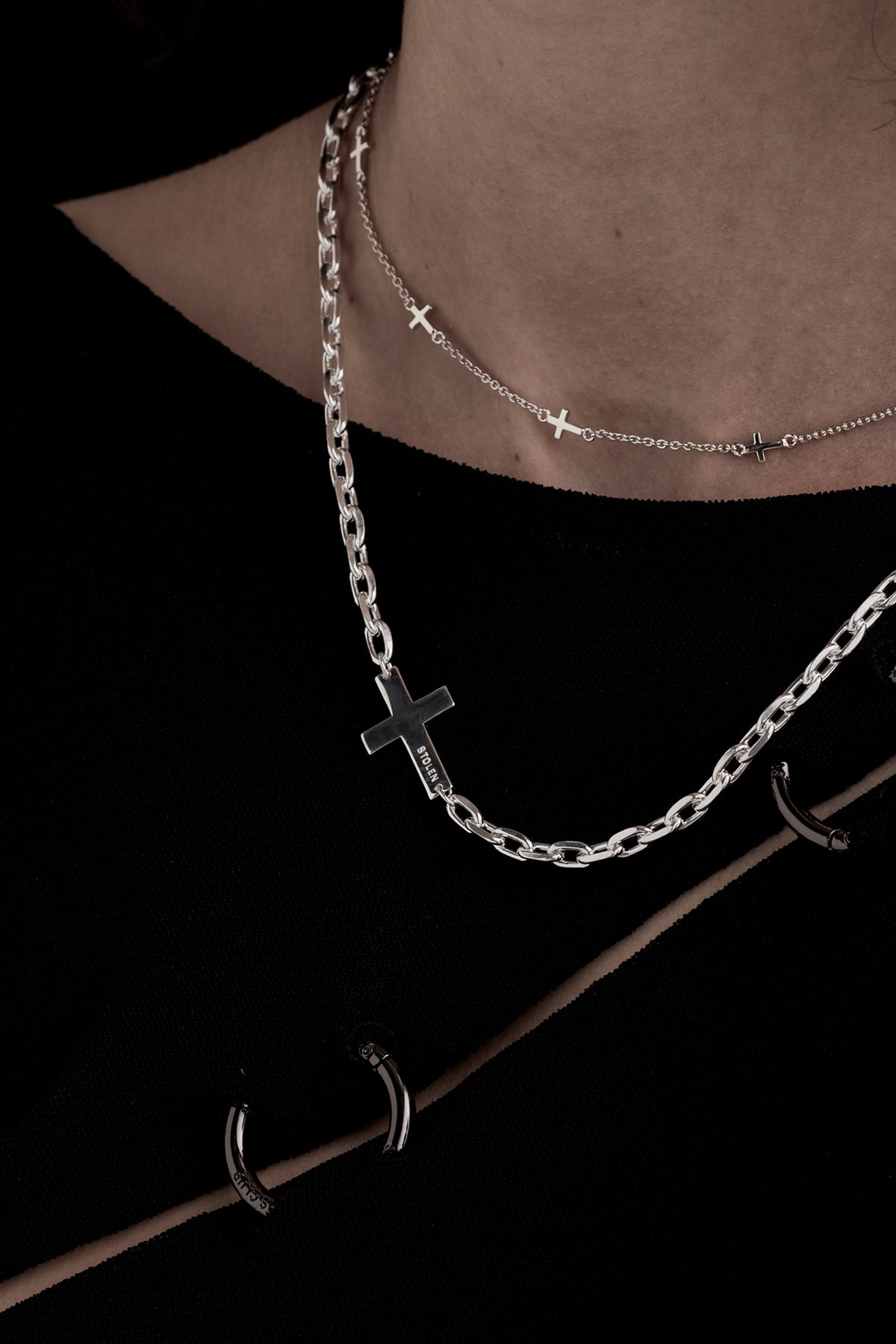 STOLEN GIRLFRIENDS CLUB シルバークロスチョーカー STOLEN CROSS