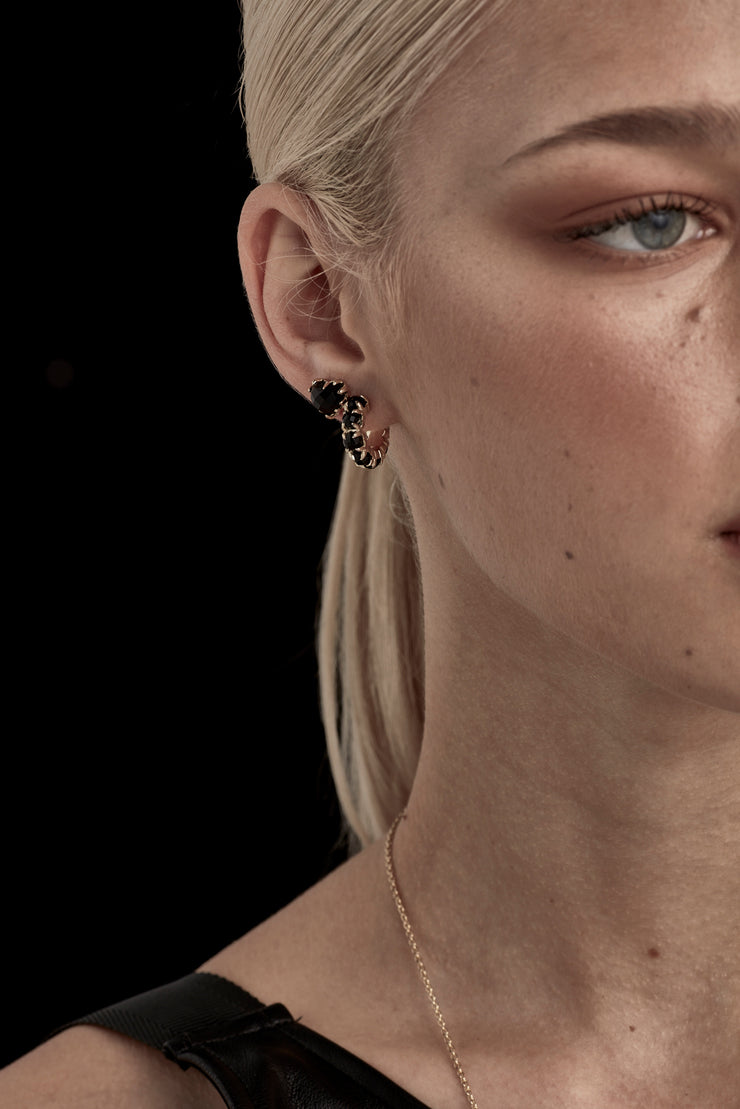 HALO CLUSTER EARRING ESPRESSO - 9kt GOLD