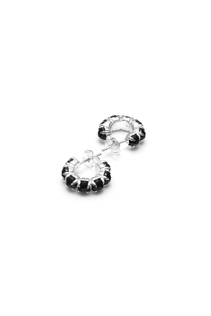 HALO CLUSTER EARRING ONYX