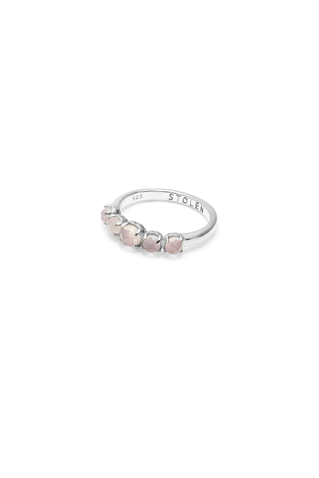 HALO CLUSTER RING ROSE QUARTZ