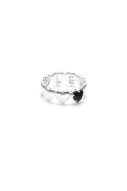 BAND OF HEARTS RING ONYX