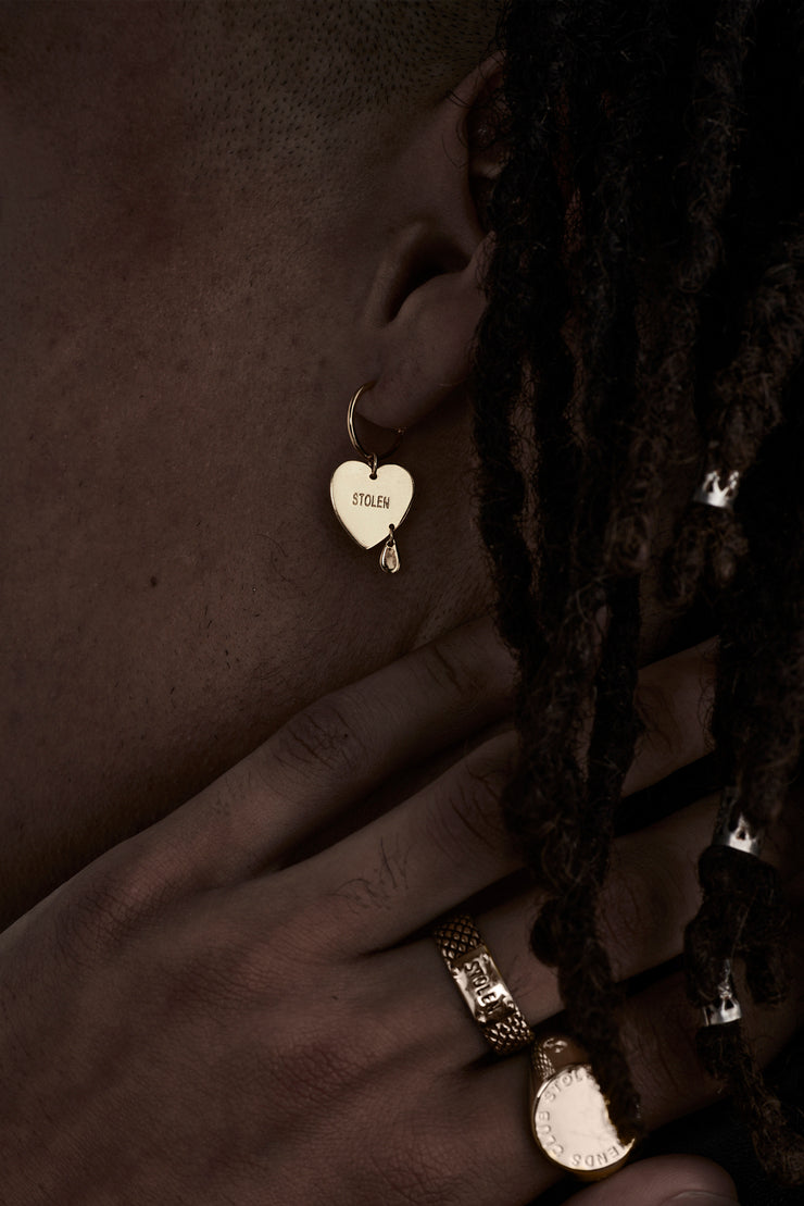CRYING HEART ANCHOR EARRINGS - 9kt GOLD