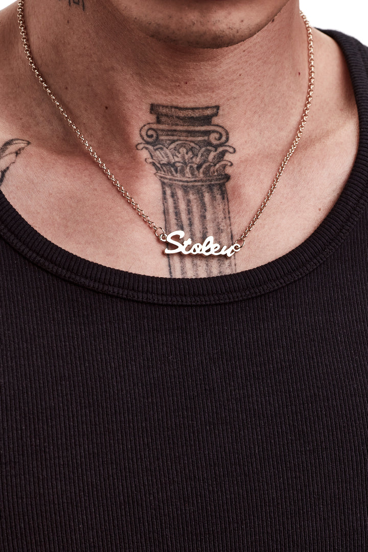 STOLEN SCRIPT NECKLACE - GOLD PLATED