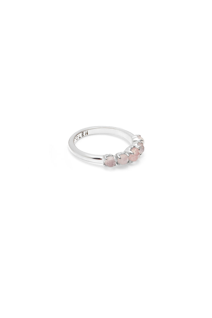 HALO CLUSTER RING ROSE QUARTZ