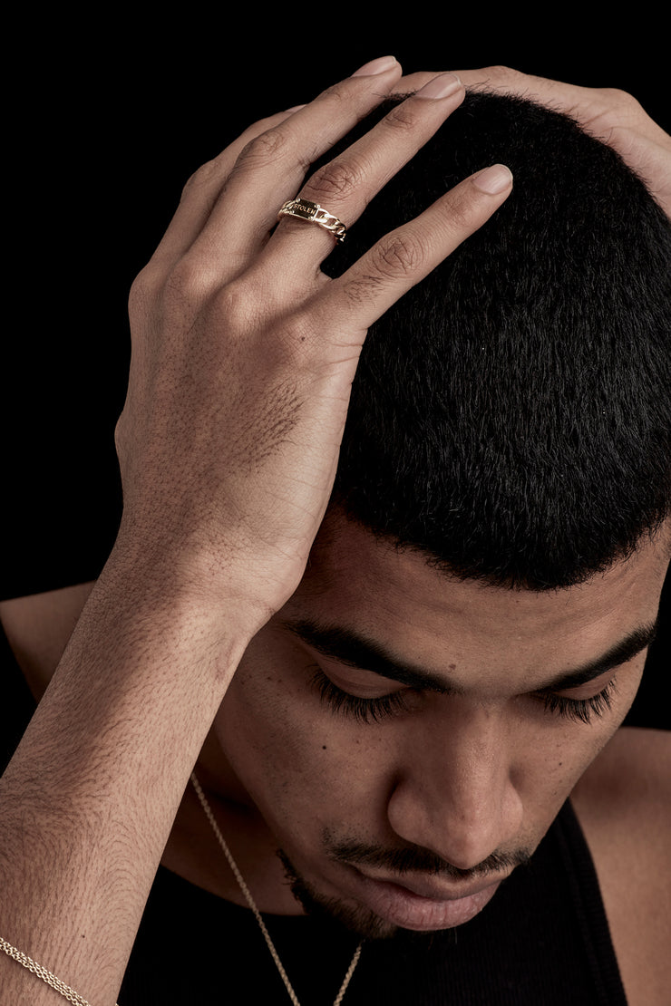 CURB RING SLIM - 9kt GOLD
