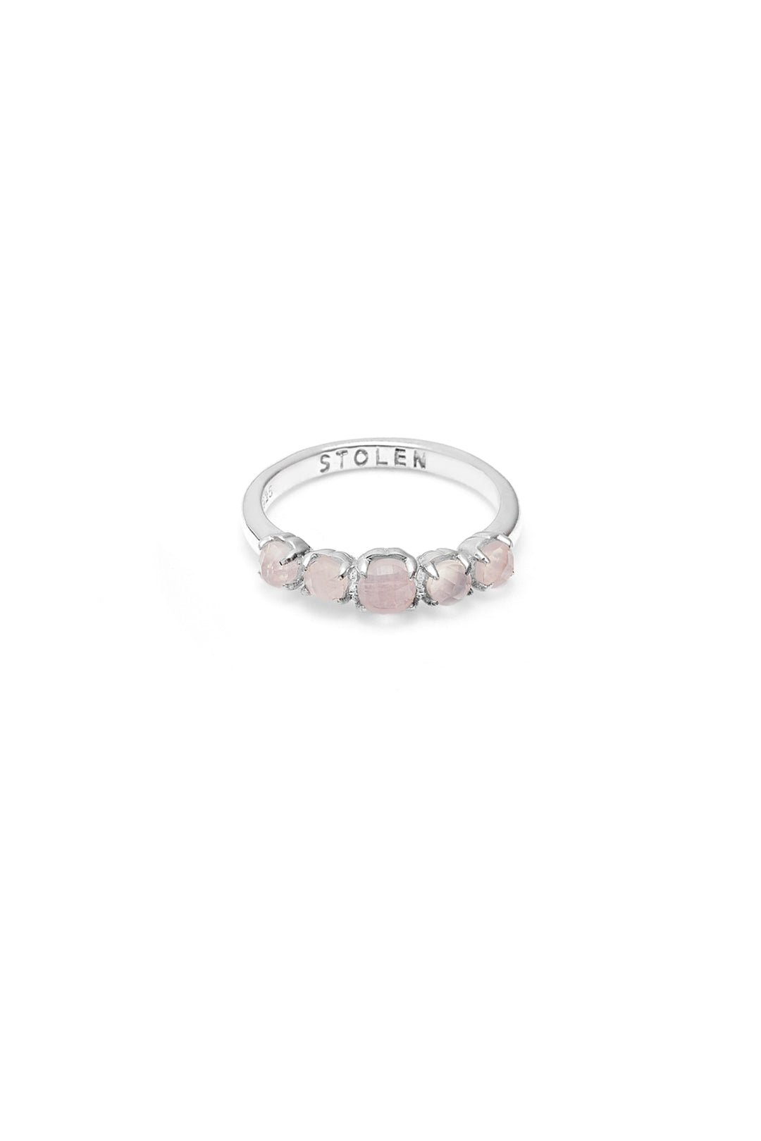 HALO CLUSTER RING ROSE QUARTZ