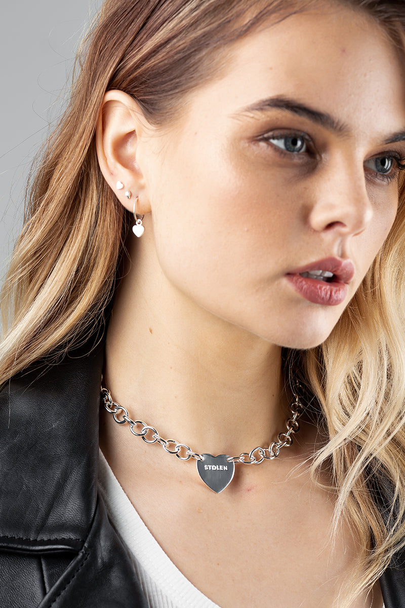 Stolen Girlfriends Club | COLD HEART STERLING SILVER CHOKER
