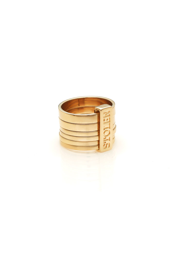 SIX PIECE BAND RING - 9KGOLD