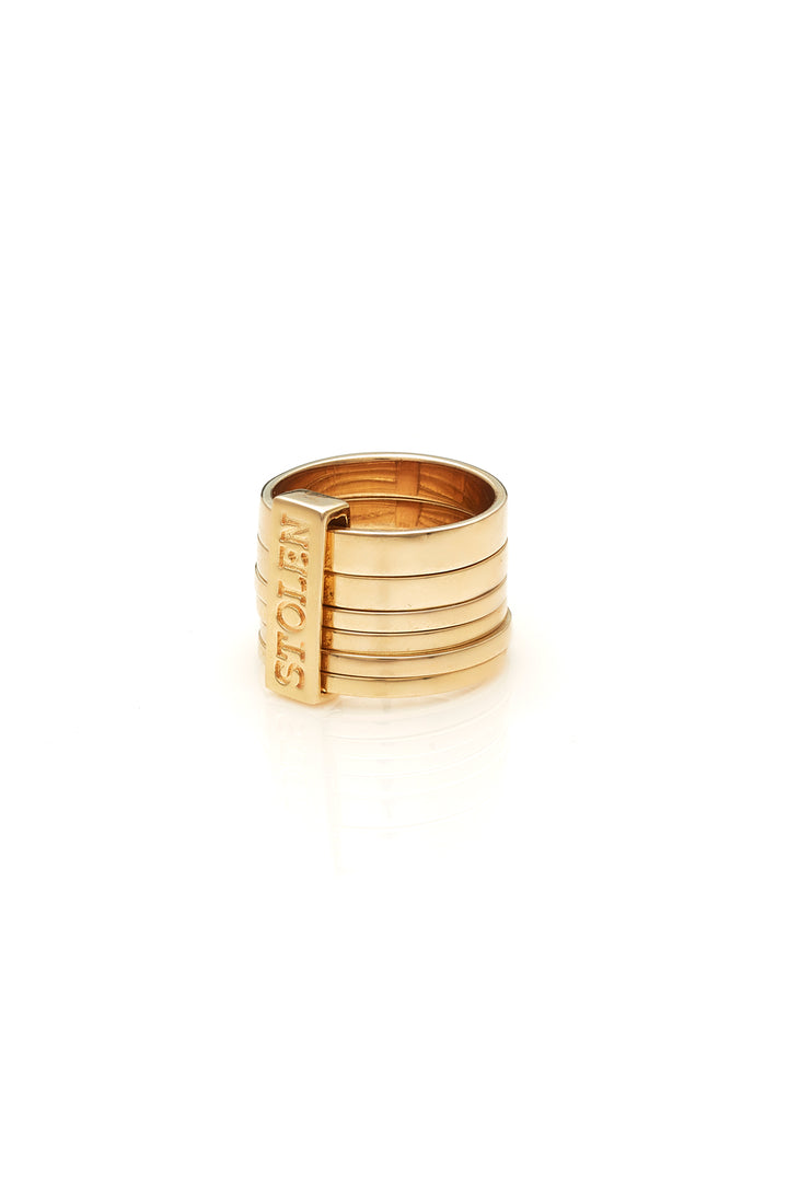 SIX PIECE BAND RING - 9KGOLD